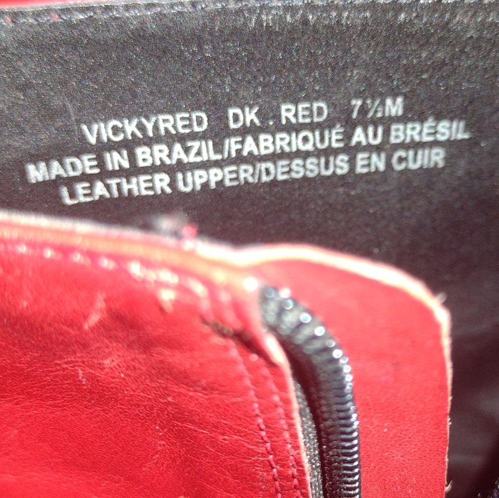 Principles Red Square Toe Boots.Leather upper.Size 7.5 - Picture 6 of 7